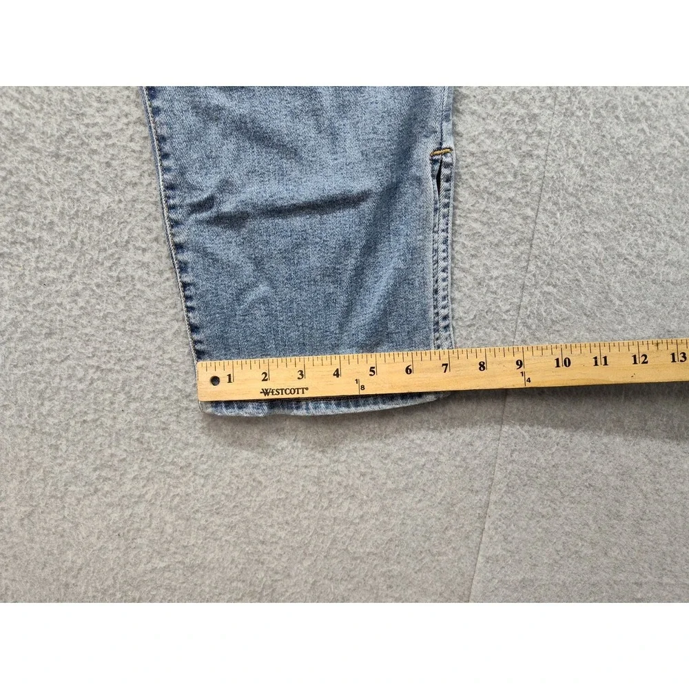 Fashion Nova Women Jeans 13 Blue 5 Pocket Side Slit High Rise Straight Leg Denim